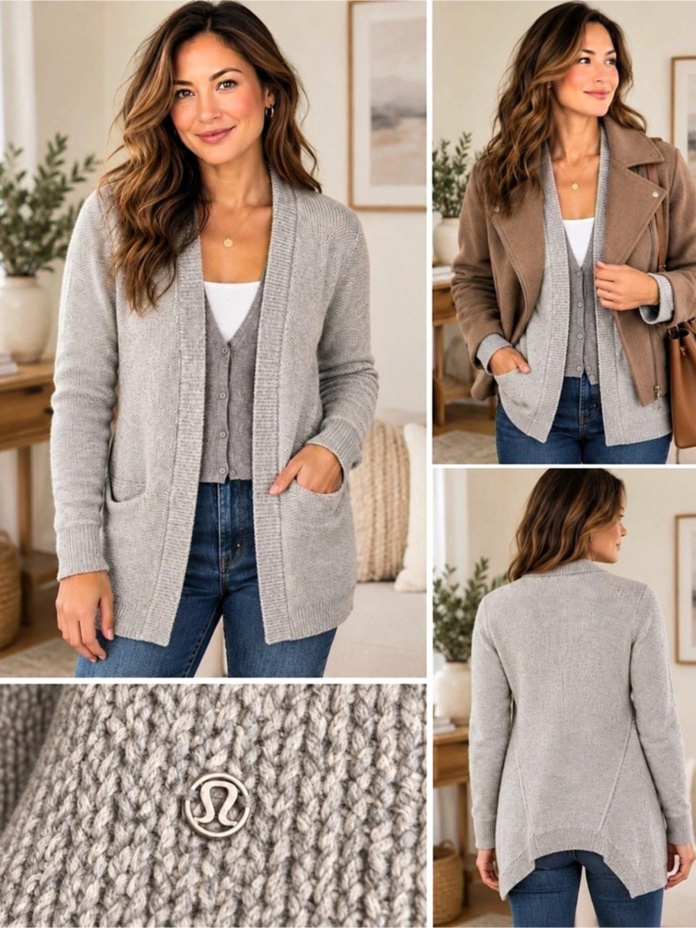 lululemon Savasana Wrap Gray Knit Cardigan
